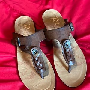 Blowfish leather sandals ,size 6.5 barely worn